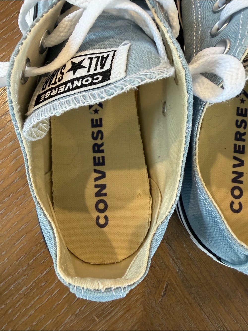 Converse Low Top Sneakers in Light Blue and White - Picture 6 of 9